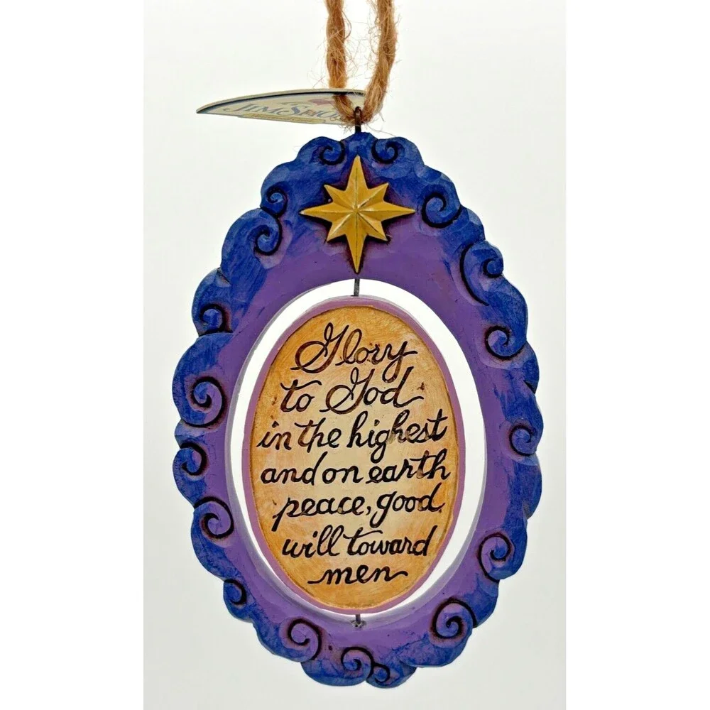 Jim Shore Heartwood‎ Creek Rotating Holy Family North Christmas Ornament 2016